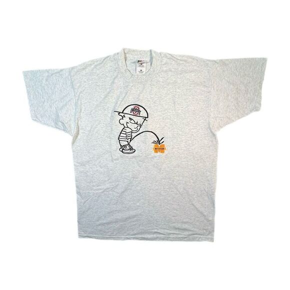 Vintage Calvin And Hobbes Peeing On Michigan Tee - Picture 1 of 7